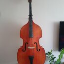 Celomasívní český 3/4 kontrabas, snímač, obal