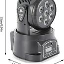 POHYBLIVÁ LED HLAVA 7X 10W RGBW DMX STROBO + DÁLKOVÉ OVLÁDÁN