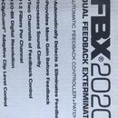 Fotografie detailu krabice s nápisem FBX 2020 PLUS a DUAL FEEDBACK EXTERMINATOR. Pod tímto názvem je uveden text AUTOMATIC FEEDBACK CONTROLLER • PATE…
