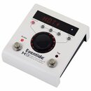 Bílý efektový procesor s nápisy Eventide, H9 Harmonizer® a Effects Processor. Zařízení má uprostřed velký černý ovládací knoflík, tři menší stlačovac…