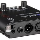Černý předzesilovač s nápisy TubeMP a PROFESSIONAL TUBE MIC PREAMP. Na horní straně jsou dvě černé voličky, tři bílá tlačítka a logo ART. Zadní panel…