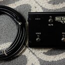 Černý efektový pedál s nápisem BASS STRATEGY TUBE POWER a logem MESA ENGINEERING. Zařízení má čtyři zapínací spínače s popisky MUTE, FX, VOICE, EQ a…