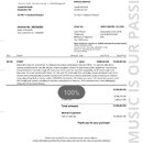 Fotografie zobrazuje fakturu od společnosti th.mann s číslem Invoice Nr.: 88256282. Dokument obsahuje položku 57565, což je sada Alesis Nitro Max Kit…