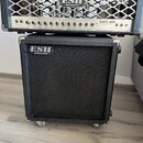 Černý kytarový zesilovač a reprobox značky ESH. Horní část obsahuje ovládací panel s nápisem SERIES 2000 a logem ESH AMPLIFICATION, v horní části je…