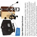 Sada cajon bicí soupravy v přírodním dřevě s chromovaným hardwarem. Součástí je cajon, činel na stojanu a pedál s řetízkovým přenosem. K setu patří č…