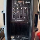 Zadní strana černého reproduktoru značky Laney s integrovaným mixážním pultem. Horní část obsahuje sekci MEDIA PLAYER s USB portem, slotem SD-CARD a…