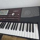 Černý digitální klavír s hnědým ovládacím panelem. Na levé straně je nápis Pa700 PROFESSIONAL ARRANGER a v horní části logo KORG. Přístroj obsahuje d…