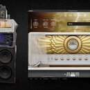 Snímek zobrazuje digitální rozhraní softwarového pluginu Archetype Rabea X od Neural DSP. V horní části je ovládací panel s popisky INPUT, GATE, TRAN…