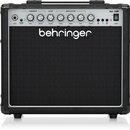 Černý kytarový kombo zesilovač s logem behringer na přední mřížce. V pravém horním rohu je nápis HA-20R. Ovládací panel obsahuje sekce OVERDRIVE, CLE…