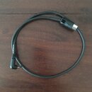 Černý audio kabel s konektory typu jack a XLR. Na těle konektoru XLR je viditelný nápis "KLEIN". Kabel vykazuje běžné známky používání.