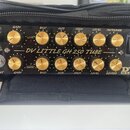 Černý kytarový předzesilovač s nápisem DV LITTLE GH 250 TUBE a logem DV MARK. Zařízení má dvě řady zlatých oválných ovládacích potenciometrů s popisk…