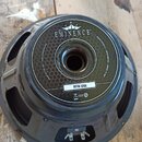Zadní strana černého reproduktoru s magnetem. Na magnetu je bílý nápis EMINENCE pod symbolem koruny a štítek s označením BETA 12CX. Kolem magnetu je…