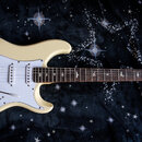 Krémově bílá elektrická kytara typu Stratocaster s bílým pickguardem a hnědým hmatníkem. Na hlavě je logo "Cort" a nápis "SE". Hmatník obsahuje vložk…