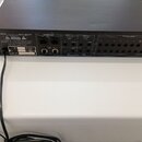 Zadní strana černého elektronického zařízení s nápisem KAWAI MX-8SR. Jsou zde vidět různé konektory pro Master Out, Effect 2 Return, Effect 1 Return…