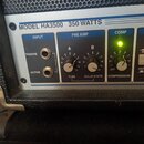 Detail ovládacího panelu zesilovače s nápisem MODEL HA3500 350 WATTS. Panel obsahuje sekce INPUT s vstupy PASSIVE a ACTIVE, PRE AMP s přepínači A (TU…