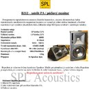 Fotografie zobrazuje dva černé dvou pásmové reproduktory s nápisem SPL Acoustics v horní části obrázku. Boxy mají hranatý tvar a jsou vybaveny basový…