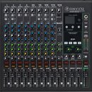 Černý 12kanálový analogový mixážní pult s nápisem ONYX12 a podtitulem 12-CHANNEL PREMIUM ANALOG MIXER WITH MULTI-TRACK USB. Zařízení obsahuje řadu ve…