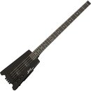 Černá elektrická basová kytara s hranatým tělem a tmavým hmatníkem. Na těle je bílý nápis „Spirit by STEINBERGER“. Nástroj má dva snímače a tři ovlád…