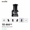Snímek znázorňuje černý efekt pro konfety a serpentiny s válcovým tvarem. Na stránce je uveden název produktu Eurolite LED Confetti Storm a viditelné…