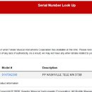 Snímek zachycuje screenshot z webové stránky „Serial Number Look Up“ značky Fender. V poli pro vyhledávání je zadáno sériové číslo MX21082659. V tabu…