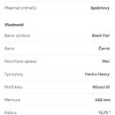 Fotografie obsahuje textový seznam parametrů produktu v češtině. Jsou zde uvedeny funkce jako ovládání (1x Volume, 1x Tone) a 3polohový přepínač sním…