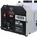 Zadávací panel stroboskopu nebo hazeru značky eurolite, model NH-30 MK2 DMX Hazer. Panel obsahuje červený vypínač ON/OFF, DIP přepínače pro DMX adres…