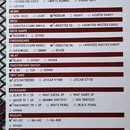 Fotografie zobrazuje papírový specifikační list s názvem XSC SPEC SHEET od značky Xotic Guitars CALIFORNIA. Dokument obsahuje vyznačené parametry kon…