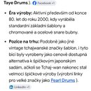Fotografie neobsahuje žádný hudební nástroj ani příslušenství. Jde o snímek textu v češtině, který popisuje historii značky Thunder a její souvislost…
