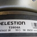 Detailní záběr na štítek reproduktoru značky CELESTION. Na bílém pozadí je uveden model VINTAGE 30, kód T3904A a parametry 16 Ω 50 05CV MADE IN CHINA…