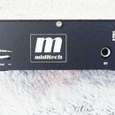 Černý obdélníkový modul s zaoblenými rohy. Na přední straně je bílý nápis „miditech“ pod velkým písmenem „m“ v rámečku, nápis „GENERAL MIDI“, označen…