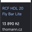 Fotografie zobrazuje černý kovový rám v tvaru písmene T, který slouží jako montážní lišta. Pod obrázkem je text s označením RCF HDL 20 Fly Bar Lite a…