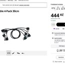 Sada čtyř černých MIDI kabelů s konektory v kovovém a plastovém provedení. Na stránce je uveden název produktu CME MIDI Cable 4-Pack 30cm a logo CME.…