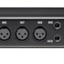 Černý rackový audio rozhraní s nápisem TASCAM a označením US-16x08. Zařízení obsahuje osm vstupů XLR (IN1 až IN8), dva vstupy jack (IN9, IN10) a pět…