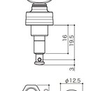 Technický výkres ladicího kolíku s oválnou hlavou. V horní části je nápis UPTL a text For head thickness 11.5 to 13.5mm. Obrázek obsahuje detailní ro…