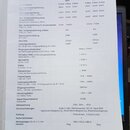 Fotografie zachycuje stránku z technické dokumentace s nadpisem TECHNISCHE DATEN. Obsahuje tabulku s technickými specifikacemi pro dva modely zařízen…