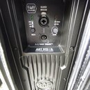 Zadávací panel černého aktivního reproduktoru s nápisem ART 915-A PROFESSIONAL ACTIVE SPEAKER a logem RCF. Panel obsahuje vstup BALANCED INPUT/LINK,…