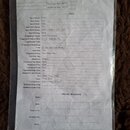 Fotografie zachycuje papírový specifikační list s nadpisem NECK, který je vložen do průhledného plastového obalu. Dokument obsahuje detailní seznam p…