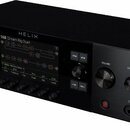 Černý rackový kytarový procesor s nápisem HELIX a logem LINE 6. Na displeji je zobrazen text 16B Dream Rig Duet a grafické schéma efektů. Zařízení má…