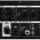 Zadní panel černého rackového zařízení s řadou konektorů. Jsou zde sekce ANALOG INPUTS, SENDS / RETURNS, XLR OUT, 1/4" OUT, EXPRESSION PEDAL, EXT AMP…