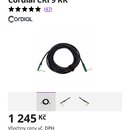 Snímek zachicuje černý nástrojový kabel smažně srolovaný do kruhu. Na koncích jsou vidět zlaté konektory typu jack. V textu nad obrázkem je uveden ná…