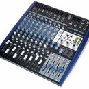 Míchací pult PreSonus StudioLive AR12c v modré barvě. Na horní části je vidět nápis STUDIOLIVE AR12c a logo PreSonus. Zařízení obsahuje řadu knoflíků…