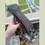 Nový kožený popruh Taylor Gemstone Nubuck - ČERNÝ