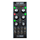 Černý modul s nápisy MINI MOD a MUTING MIXER & VCA. Obsahuje šest otočných ovladačů s kovovými krytkami, přepínač LIN/EXP a pět malých kontrolních LE…