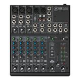 Černý mixážní pult s nápisem 802VLZ4 a doplňkem 8-CHANNEL MIC/LINE MIXER WITH ONYX PREAMPLIFIERS. Horní část obsahuje vstupy označené jako MIC 1, MIC…