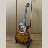 Elektrická kytara s prohnutou deskou z plaménového dřeva v hnědém sunburst provedení. Na hmatníku jsou vyznačeny vložky ve tvaru ptáků a na hlavě je…