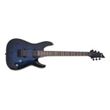 Modrá elektrická kytara s vyznačenou strukturou dřeva na topu. Na hlavě hmatníku je viditelné logo LTD. Nástroj má dva humbuckery, jeden ovládací kno…