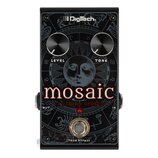 Černý efekt pedál s nápisy Digitech, mosaic a 12 STRING EFFECT. Na horní straně jsou dva černé ovládací knoflíky s popisky LEVEL a TONE. Spodní část…