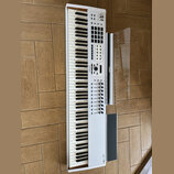 Bílá klaviatura s ovládacími prvky, faderem a tlačítky. Na horní části je viditelné logo ARTURIA a v dolní pravé části nápis KEYLAB 88 MKII. K nástro…