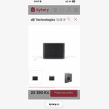 Snímek zobrazuje černý subwoofer s přední kovovou mřížkou. V horní části stránky je uveden text dB Technologies SUB 91. Pod hlavním produktem jsou tř…