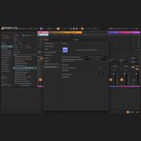 Snímek zachicuje obrazovku počítače s otevřeným softwarem Ableton Live 12. V centru je viditelné okno Settings s nápisem Ableton Live 12 Standard aut…